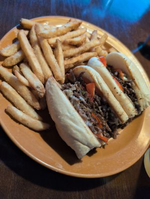 Javelina Cantina signature dishes Philly Cheese Steak Sandwich
Crab Cakes
Taco Plate